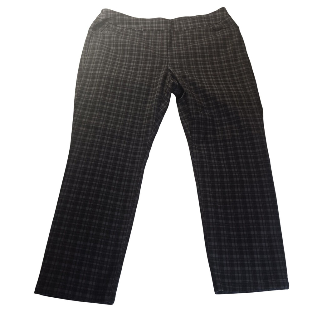 Napa Valley Plaid Pull-On Pants‎ Women's 16W Short Career Casual Trousers NWT